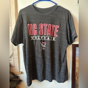 North Carolina State Wolfpack NCSU League T Shirt Grey Logo Football Large